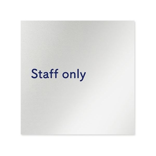 フジタ 室名札 アルミ板150角 病院向け 文字紺 Staff only AL-1515 HB-IM1-0110 1枚 64-8312-98（直送品）