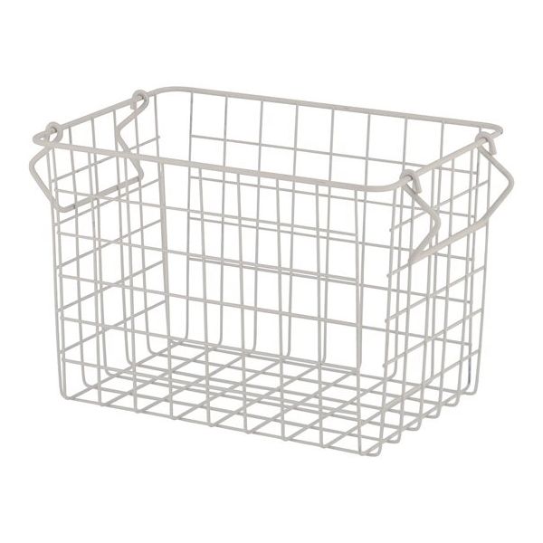 アズワン スタッキングワイヤーバスケット ホワイト W26×D18×H18cm 65-8867-63 1個（直送品）