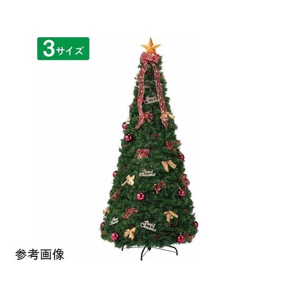 アズワン ポップアップクリスマスツリー レッド H200×W90cm 65-8115-77 1セット（直送品）