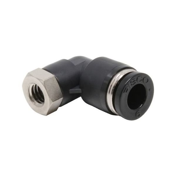 日本ピスコ チューブフィッティング メスエルボチューブ6ネジM6X1 PLF6-M6 1個 61-1909-60（直送品）