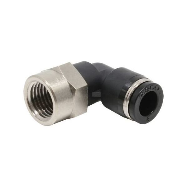 日本ピスコ チューブフィッティング メスエルボチューブ8ネジR1/4 PLF8-02 1個 61-1909-64（直送品）