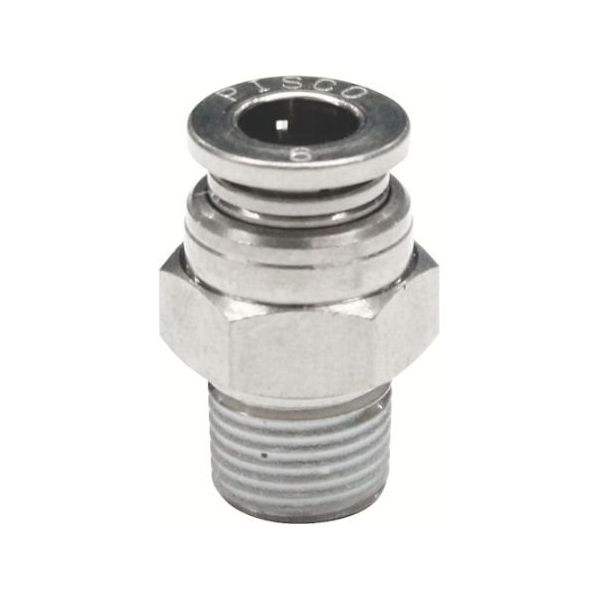 日本ピスコ チューブフィッティング ブラスストレート チューブ8 ネジR1/4 ゴムHNBR カバー無 KC8-02-1 1個（直送品）