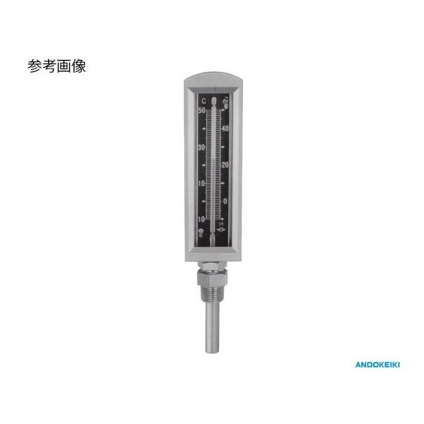 平直型保護枠入温度計(標準直型) ー10~50°C BSBM保護管付 L=75mm×φ13 AMS-1050-75H-B 1個（直送品）