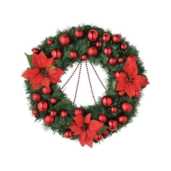 アズワン クリスマスビーズリース レッド 50cm 65-8116-22 1セット（直送品）