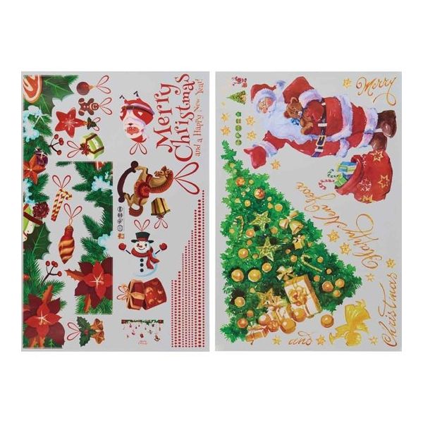 アズワン ウォールステッカー サンタ&オーナメント 65-8117-54 1セット（直送品）