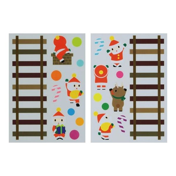 アズワン ウォール&ウインドウステッカー はしごサンタ 65-8117-62 1セット（直送品）