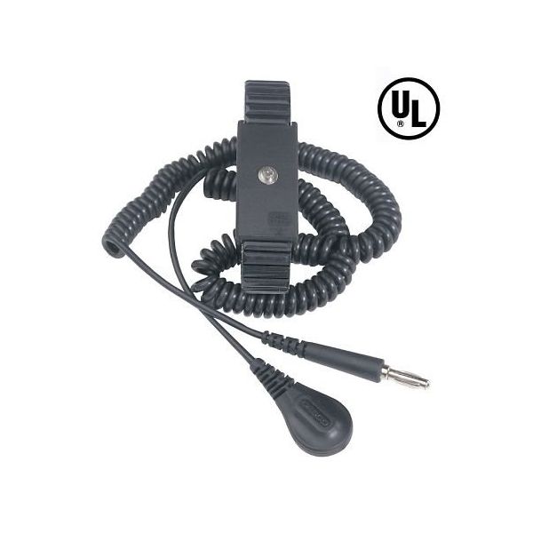 DESCO JAPAN リストストラップ 伸縮性プレミアムメタル 長さ調整機能付き コード長さ 1.83m 4mm 09085 1セット（直送品）