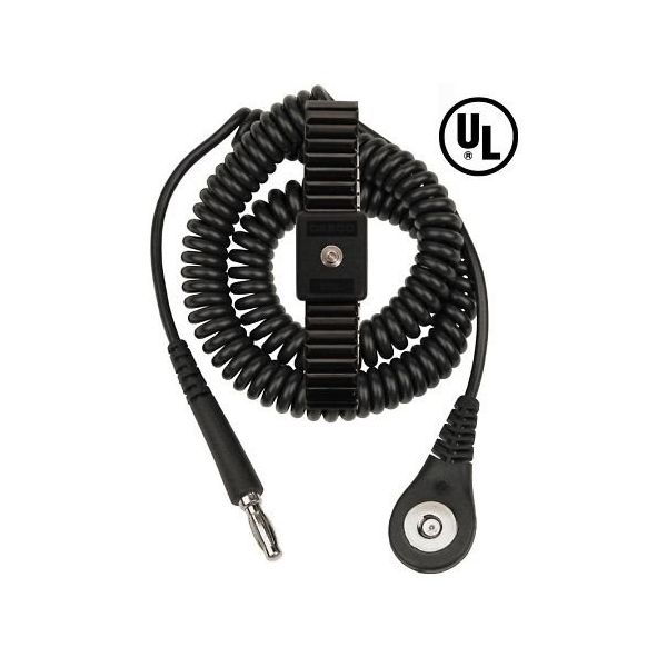 DESCO JAPAN リストストラップ 伸縮性プレミアムメタル Lサイズ コード長さ 1.83m 4mm 09086 1セット（直送品）