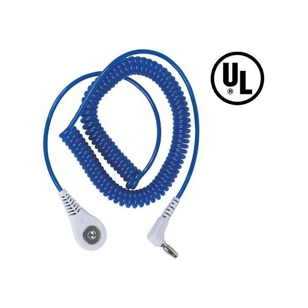 DESCO JAPAN コード コイル式 JEWEL 青 L型端子 4mm 09150 1本 64-2945-36（直送品）