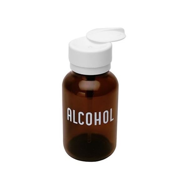 DESCO JAPAN ディスペンサー LASTINGーTOUCH ガラス製 丸ビン 'ALCOHOL'の印刷 35608 1個（直送品）