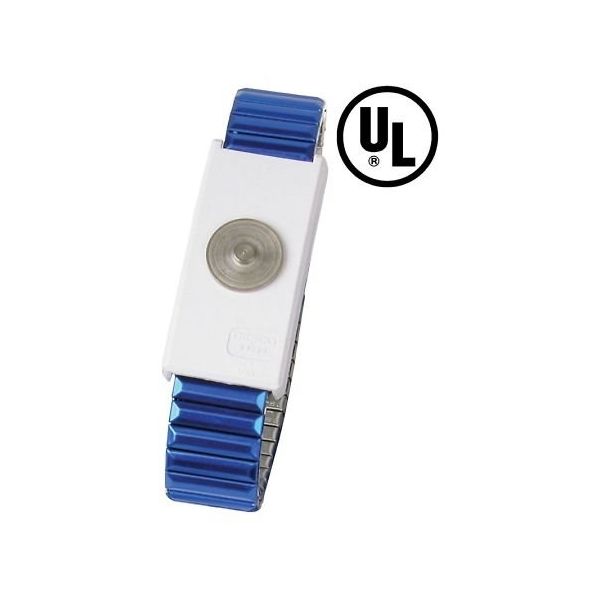 DESCO JAPAN リストバンド JEWEL マグネット嵌合 金属長さ調整機能付き 青 09197 1個 64-2945-45（直送品）