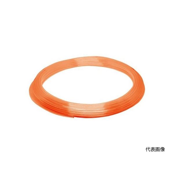 日本ピスコ ソフトポリウレタンチューブ クリアオレンジ 4×2.5 100M UC0425-100-CO 1本 64-4807-71（直送品）