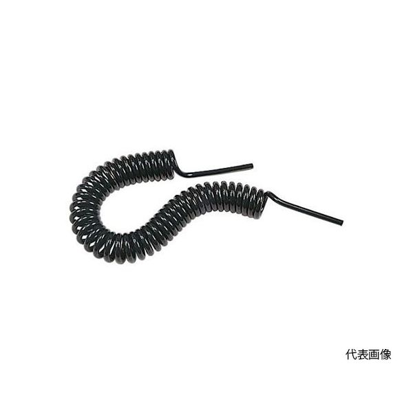 日本ピスコ ポリウレタンコイリングチューブ チューブ外径6mm 全長5m ブラック UL06-5-B 1本 64-4808-02（直送品）