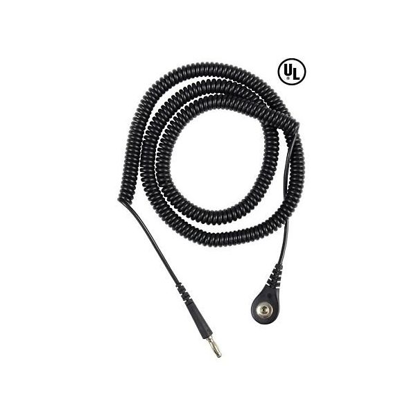 DESCO JAPAN コード コイル式 黒 4mm バナナジャック 09682 1本 64-2945-54（直送品）