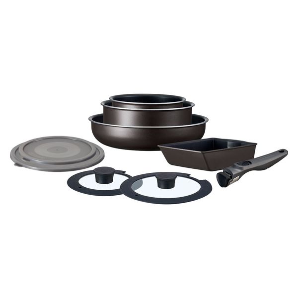 アイリスオーヤマ フライパン セット TERACOAT ガス火対応 取っ手が取れる 9点セット EHDC-T9S グレイッシュブラウン（直送品）