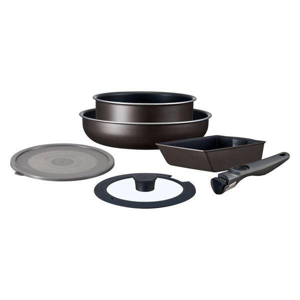 アイリスオーヤマ フライパン セット TERACOAT ガス火対応 取っ手が取れる 6点セット EHDC-T6S グレイッシュブラウン（直送品）