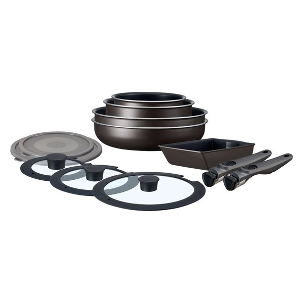 アイリスオーヤマ フライパン セット TERACOAT ガス火対応 取っ手が取れる 12点セット EHDC-T12S グレイッシュブラウン（直送品）