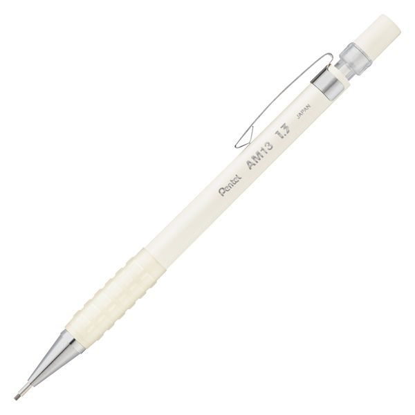 大日本文具 ぺんてる ペル ステンレス シャープペン ぺんてる シャープペンシル AMAIN アメイン 1.3mm オフホワイト