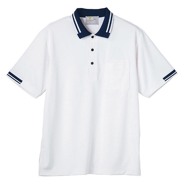 トンボ キラク ポロシャツ ホワイト LL CR217-01-LL 1枚（取寄品）