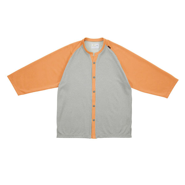 トンボ キラク 前開きシャツ オレンジ×シルバーモク L CR800-59-L 1枚（取寄品）