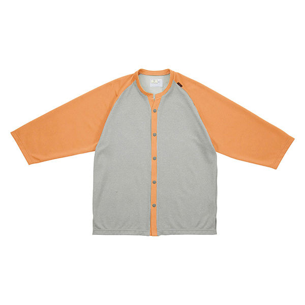 トンボ キラク 前開きシャツ オレンジ×シルバーモク LL CR800-59-LL 1枚（取寄品）