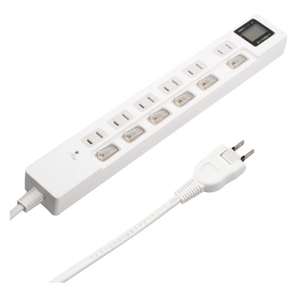 ハート電機サービス ワットメーター付きタップ 6個口 ETA-WM620