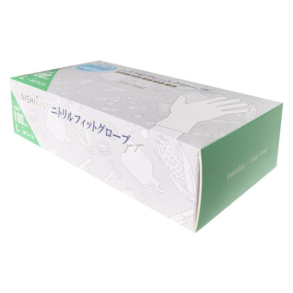 錦尚金 ゆうゆうグローブニトリルフィットグローブホワイトL 4582559941684 1セット(100枚×10点セット)（直送品）