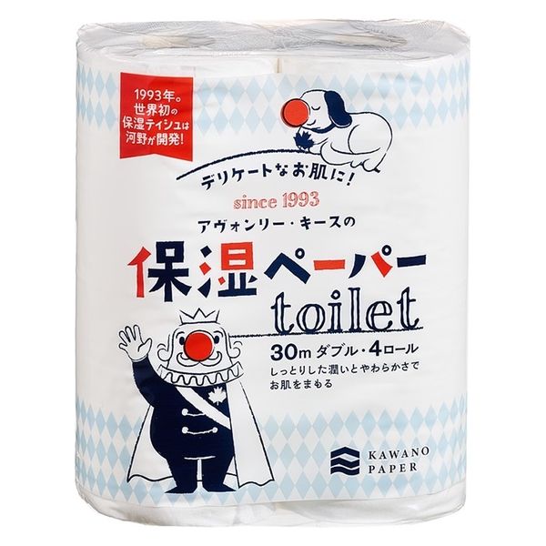 河野製紙 アヴォンリーキース保湿ペーパートイレット30mダブル4R 4901451164623 1セット(4巻×10点セット)（直送品）