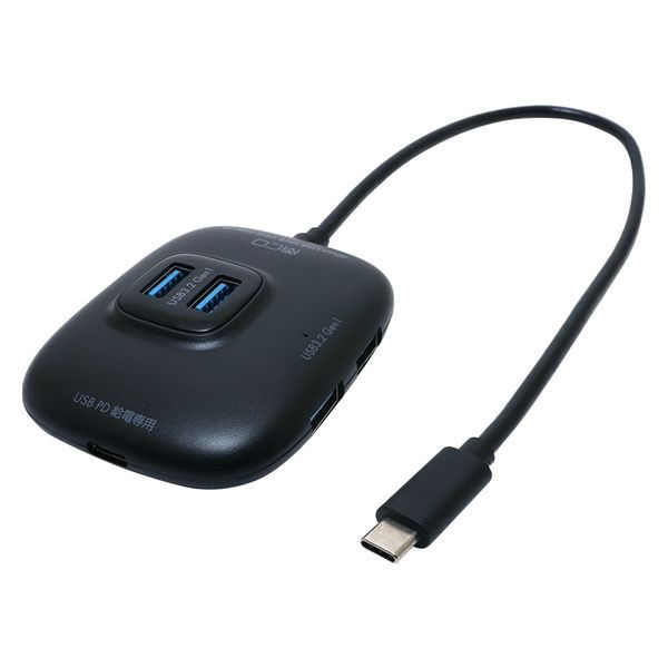 ミヨシ USB PD対応Type-C USB3.2Gen1ハブ ブラック UDS-HH01P/BK 1個　USBポート（わけあり品）