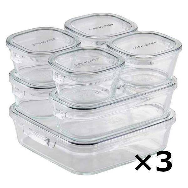 iwaki クールグレー　1000ml×3 800×3 450×4 Amazon｜iwaki(イワキ) 耐熱ガラス 保存容器 クールグレー 角型