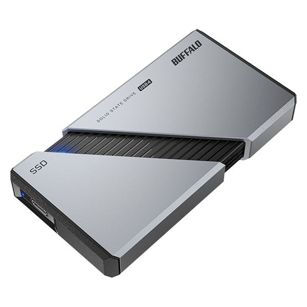 バッファロー ＰＣ向け　ＵＳＢ４（Ｇｅｎ３ｘ２）対応　ＨｉｇｈーＥｎｄ　ポータブルＳＳＤ　２ＴＢ　シルバー SSD-PE2.0U4-SA（直送品）