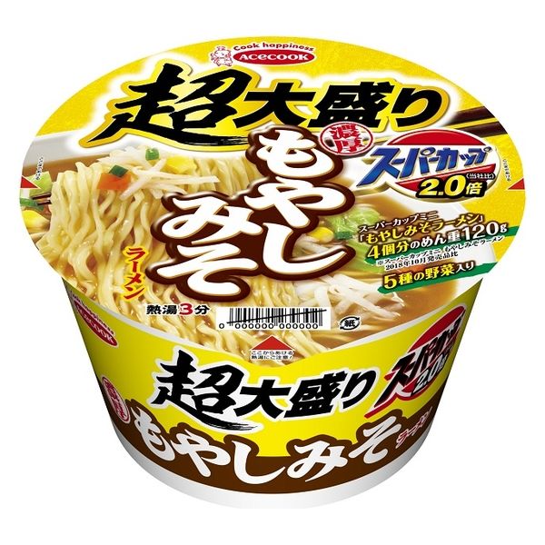 エースコック 超大盛りスーパーカップ2.0倍 濃厚もやしみそラーメン 1個