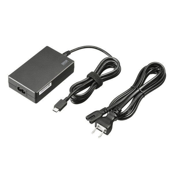 サンワサプライ USB PD対応AC充電器（PD100W・TypeCケーブル一体型） ACA-PD94BK 1個（直送品）