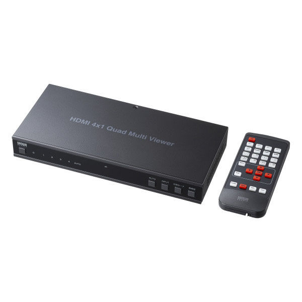 サンワサプライ 4入力1出力HDMI画面分割切替器(4K/60Hz対応) SW-PHD41MTV 1個（直送品） - アスクル