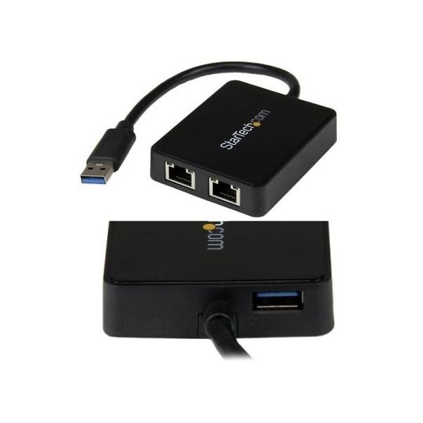 StarTech.com USB 3.0有線LANアダプタ 2ポートギガビット対応 USBポート x1付き USB32000SPT 1個（直送品）
