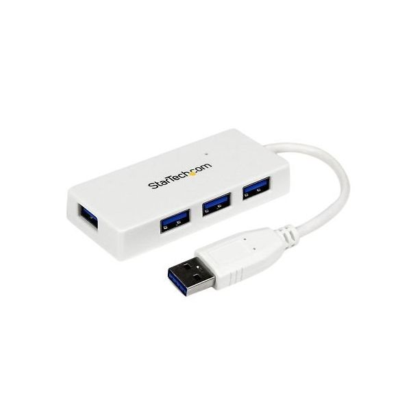 StarTech.com 4ポートUSB 3.0ハブ ホワイト ST4300MINU3W 1個 65-1892-65（直送品）