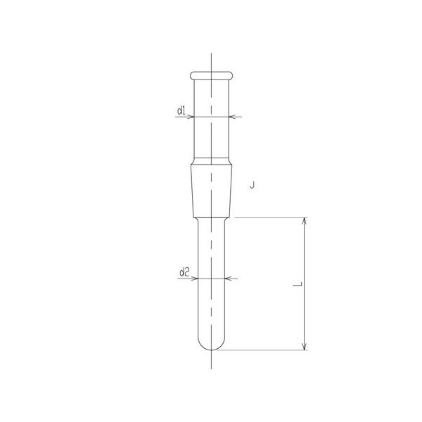 旭製作所 温度計保護管 ナスフラスコ用 適応容量100mL 3380-1M-70 1個 65-1837-74（直送品）