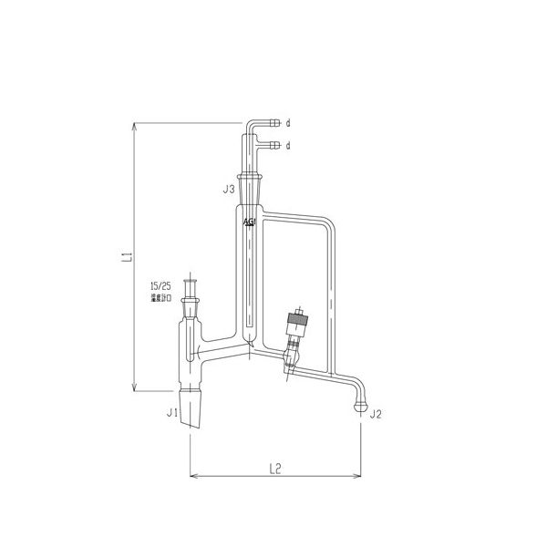 旭製作所 グリースレスバルブ付手動還流器 高真空グリースレスバルブ PTFE 34/45 28/12 3534-6LE-V 1個（直送品）