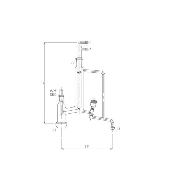 旭製作所 グリースレスバルブ付手動還流器 高真空グリースレスバルブ PTFE 50/30 18/9 3534-JC 1個（直送品）