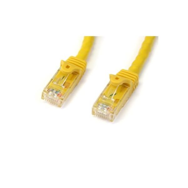 カテゴリ6 LANケーブル(Cat6)RJ45モールドコネクタ(ツメ折れ防止カバー付き)7m イエロー N6PATC7MYL 1個（直送品）