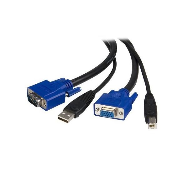1.8m パソコン自動切替器専用KVMケーブル 2 in 1 USB/VGA KVMケーブル SVUSB2N1_6 1個（直送品）