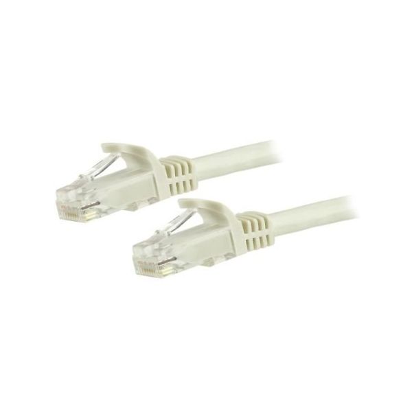カテゴリ6 LANケーブル(Cat6)RJ45モールドコネクタ(ツメ折れ防止カバー付き)0.5m ホワイト N6PATC50CMWH 1個（直送品）