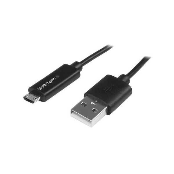 StarTech.com USBマイクロB ケーブル 1m 充電お知らせLEDライト オス/オス USBAUBL1M 1個（直送品）