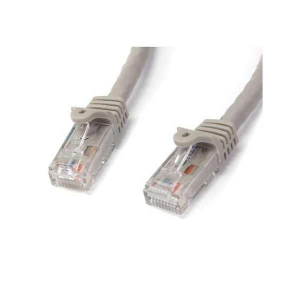 カテゴリ6 LANケーブル(Cat6)RJ45モールドコネクタ(ツメ折れ防止カバー付き)2m グレー N6PATC2MGR 1個（直送品）