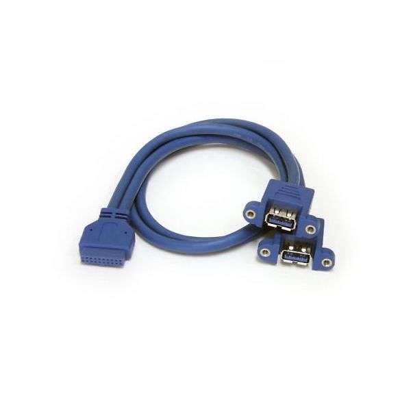 2ポートUSB 3.0増設パネルマウント型ケーブル マザーボードピンヘッダー接続 メス/メス USB3SPNLAFHD 1個（直送品）