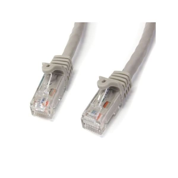 カテゴリ6 LANケーブル(Cat6)RJ45モールドコネクタ(ツメ折れ防止カバー付き)15m グレー N6PATC15MGR 1個（直送品）