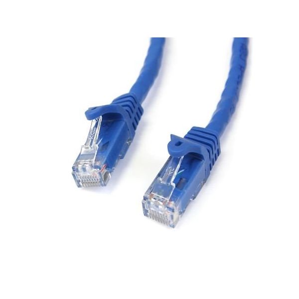カテゴリ6 LANケーブル(Cat6)RJ45モールドコネクタ(ツメ折れ防止カバー付き)5m ブルー N6PATC5MBL 1個（直送品）