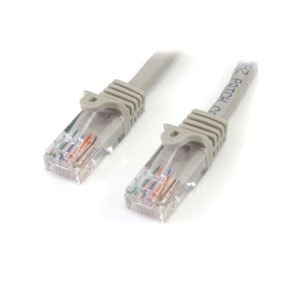 カテゴリ5e LANケーブル(Cat5e)RJ45コネクタ(ツメ折れ防止カバー付き)1m グレー 45PAT1MGR 1個（直送品）