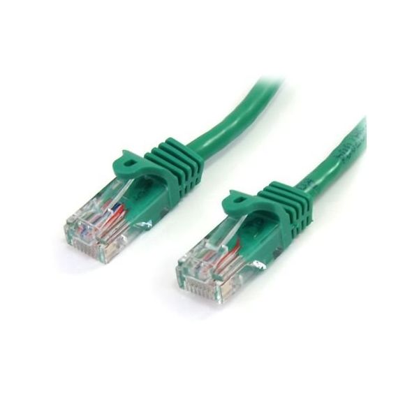 カテゴリ5e LANケーブル(Cat5e)RJ45コネクタ(ツメ折れ防止カバー付き)2m グリーン 45PAT2MGN 1個（直送品）