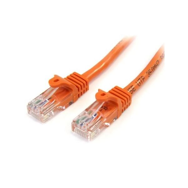 カテゴリ5e LANケーブル(Cat5e)RJ45コネクタ(ツメ折れ防止カバー付き)2m オレンジ 45PAT2MOR 1個（直送品）